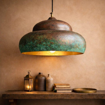 Verdigris Copper Dome Pendant Light