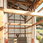 Barn door window covering