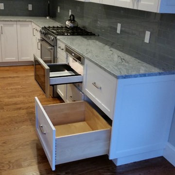 Omega Plainfield White Shaker & Dove Grey Island Dream Kitchen - Walpole