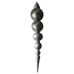 Queens of Christmas - 125" Jumbo Finial Ornament  Silver - Wl-Orn-125-Slv - 125" Jumbo Finial Ornament  Silver