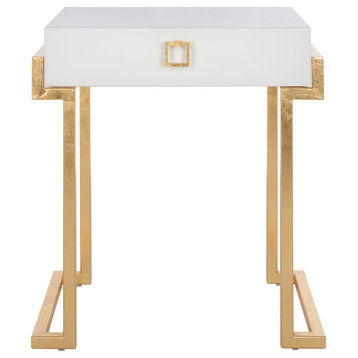 Safavieh Couture Abele Lacquer Side Table, White