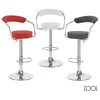 Set of 4 Zool Contemporary Adjustable Faux Leather Barstool - Cherry Red