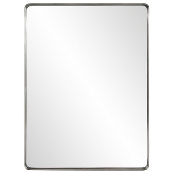 Roseto HEMIR71432 Lucian 40" x 30" Rectangular Flat Accent Mirror - Brushed