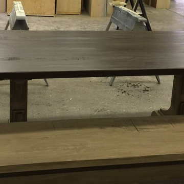 Custom Poplar Extension Table and Bench