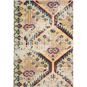 Safavieh Watercolor Collection WTC698 Rug, Light Yellow/Blue, 2'3" X 8'