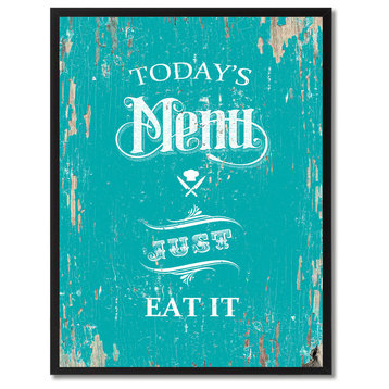 Today'S Menu  Inspirational, Canvas, Picture Frame, 28"X37"