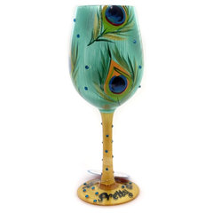 Peacock Super Bling Wine Glass by Lolita