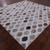 9' Square Natural Cowhide Hand Stitched Rug C1293