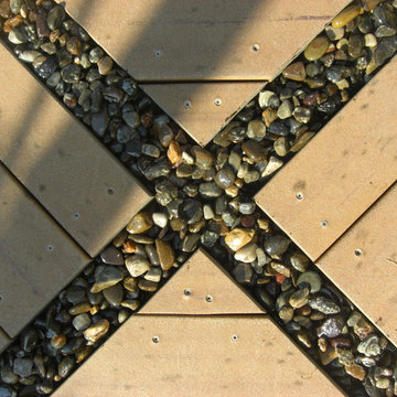 close up of epoxied rocks in trek decking