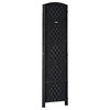 HomCom 6' Tall Wicker Weave 4 Panel Room Divider Privacy Screen - Black Wood