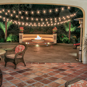 Fairbrook Estates-Concrete Patio, Raised Fire Seating Area, Fountain and Lights