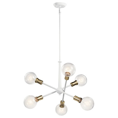 Kichler Lighting 43095WH Armstrong - 6 Light Small Chandelier - with Contemporar