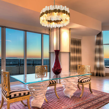 Circo Pendant - Silver Leaf with Polished Stainless Accents - Clear Shade