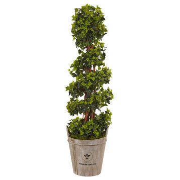 4' English Ivy Artificial Tree, Farmhouse Planter, UV Resistant, In/Outdoor