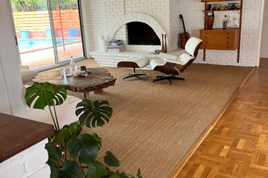 Living room - large 1960s living room idea in Los Angeles