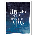 DDCG - I Love You More Than All The Stars 8x10 Canvas Wall Art - The  I Love You More Than All The Stars 8x10 Canvas Wall Art features an cute saying to hang in your kid's room. This canvas helps you add celestial designs your home. Digitally printed on demand with custom-developed inks, this exclusive design displays vibrant colors proven not to fade over extended periods of time. The result is a stunning piece of wall art you will love.