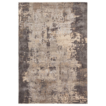 Kavi by Jaipur Living Neev Knotted Abstract Gray Area Rug, 8'x10'