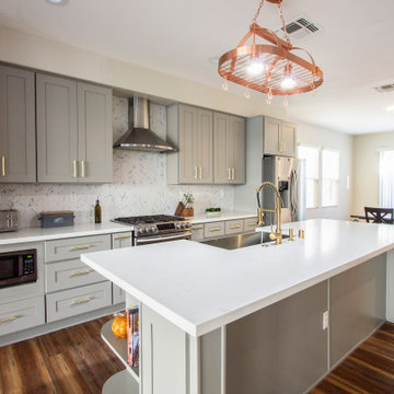 Spacious kitchen remodel in gray tones in Sacramento, CA