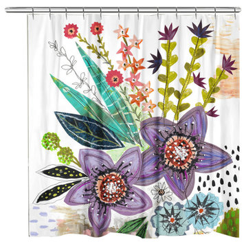 Violet Blooms Shower Curtain