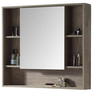 Fine Fixtures Surface Mount Bathroom Medicine Cabinet, Grey.