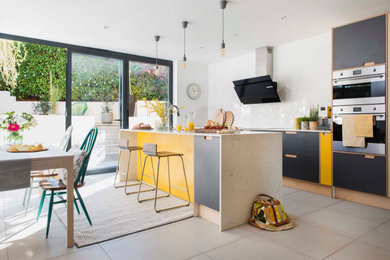 Design ideas for a modern kitchen in Sussex.