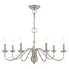 Traditional Chandelier, Brushed Nickel