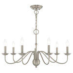 Livex Lighting - Traditional Chandelier, Brushed Nickel - With traditional beauty, the Windsor chandelier lends itself to being featured in any modern home. Featuring brushed nickel finish, this seven light chandelier evokes elegant character.