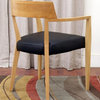 Laine Light Wood Modern Dining Chair with Black Seat, Set of 2