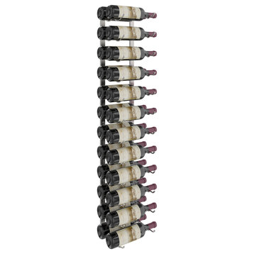 W Series Wine Rack 4 Wall Mounted Metal Bottle Storage, Brushed Nickel, 24 Bottles (Double Deep)