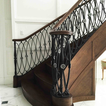 Solid stair railings Black