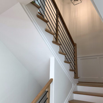 Project #140 | White Oak Staircase with Horizontal Bar Rail