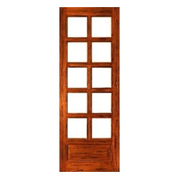 Rustic-8-lite-P/B French Solid 1 Panel IG Glass Single Door - Patio Doors