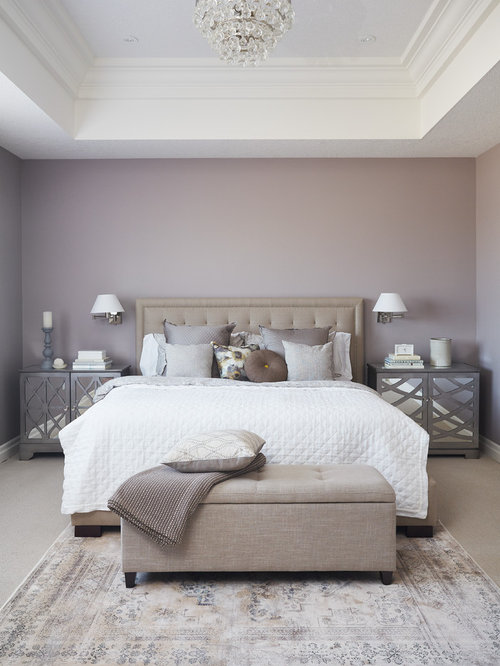 Bedroom Design Ideas, Remodels & Photos with Purple Walls