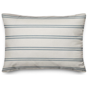 Blue Stripe on White 20 x 14 Spun Poly Pillow