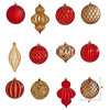 Holiday Lux Shatterproof, 12 Count Xmas Tree Ornaments, 100mm W/ Re-Useable Box