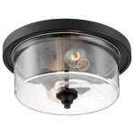 Nuvo Lighting - Nuvo Lighting 60/7290 Bransel - 2 Light Flush Mount - Bransel; 2 Light; Flush Mount Fixture; Brushed NicBransel 2 Light Flus Matte Black Clear SeUL: Suitable for damp locations Energy Star Qualified: n/a ADA Certified: n/a  *Number of Lights: Lamp: 2-*Wattage:60w A19 Medium Base bulb(s) *Bulb Included:No *Bulb Type:A19 Medium Base *Finish Type:Matte Black