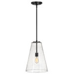 Hinkley - Hinkley Vance 41047Sk New Medium Pendant, Satin Black - The Vance pendant achieves both timeless and on-trend illumination. The A-line silhouette is classic, while its large-scale shade is clearly modern, all presented, multiple finish options.