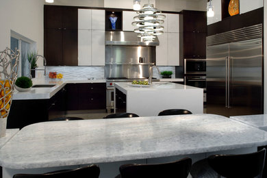 Photo of a contemporary kitchen in Miami.