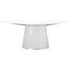 71" Contemporary High Gloss White Oval Dining Table for 6 People