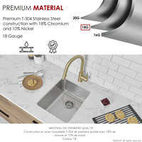STYLISH 15 inch Single Bowl Undermount and Drop-in Stainless Steel Kitchen Sink