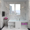 ADM Shelved Freestanding Bathtub, White, 68.9"