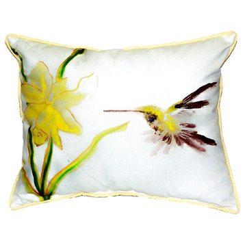 Yellow Hummingbird Small Indoor/Outdoor Pillow 11x14 - Set of Two