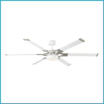 Visual Comfort Fan Loft 62" 6 Blade LED Ceiling Fan, Matte White