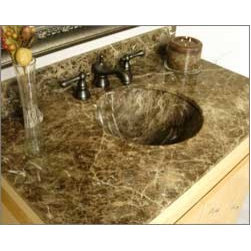 D'Vontz Counter top with undermount stone sink in dark Emperadore - Products