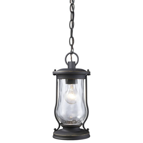 Exposed Bulb One Light Outdoor Hanging Pendant Lantern - Urn Lantern Shaped