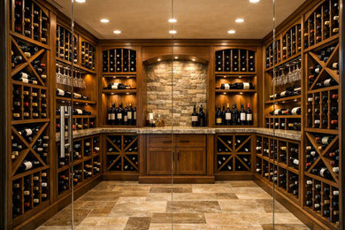 Inspiration for a contemporary wine cellar remodel in Los Angeles