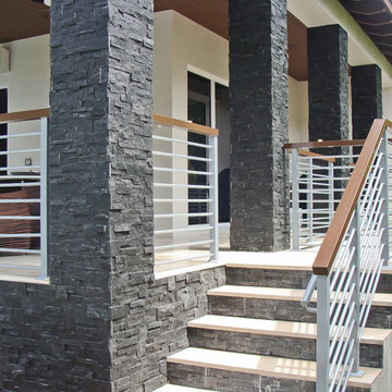 Patio with Royal Black Natural Stone Panels