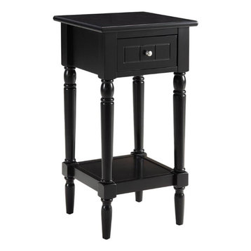 Convenience Concepts French Country Khloe Square End Table in Black Wood Finish