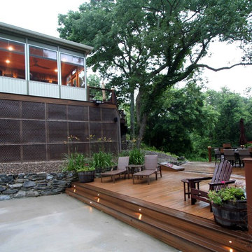 Waterfall deck and Rustic Screened Porch