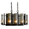 New Town Small 8 Arm Chandelier, Natural Iron